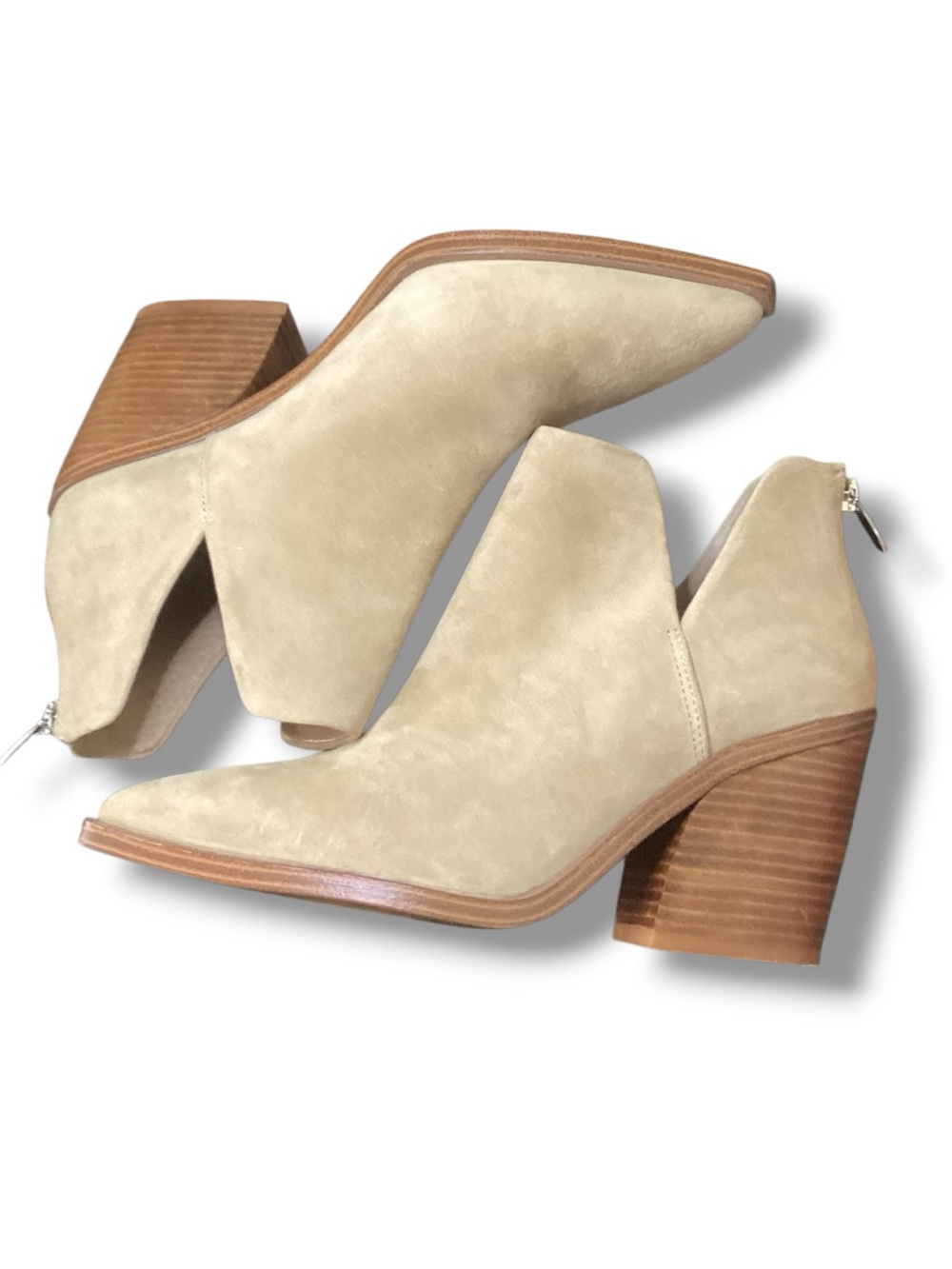 Vince Camuto | Gigiette Cream Nubuck Block Heels Women's Size 9.5 - Picture 4 of 9